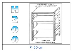 Estante con estantes lisos 200 H- Profundidad 50cm