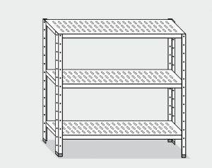 EU78466-08 scaffale con 3 ripiani forati ECO cm 80x60x150h