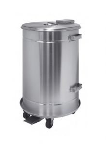 T792070 Conteneur mobile étanche à pédale en acier inox AISI 304 70 litres