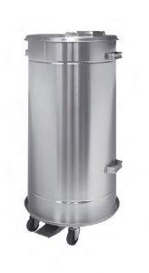 T792090 Conteneur mobile étanche à pédale en acier inox AISI 304 90 litres