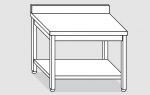 LT0999  Lavatoio su armadio con porte scorrevoli e alzatina in acciaio inox AISI 304 dim.cm. 80x60x85h