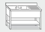 EUG1246-14 fregadero con patas ECO cm 140x60x85h 2v sg derecha - estante inferior