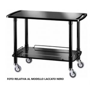 CLP2002CA Light carbon wood serving trolley 2 shelves 110x55x82h