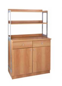 ML3212SSN Double stainless steel shelf support unit, walnut colour