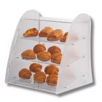 VB00306 Vitrina para croissant con 3 estantes laterales satinados