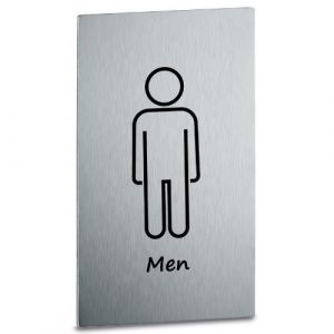 CL000-MR Placa de acero inoxidable BAÑO DE HOMBRES Colección Classic