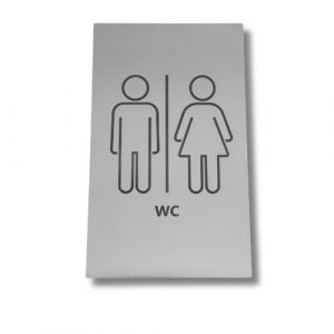 CL000-WMR Placa de acero inoxidable BAÑO HOMBRE/MUJER Colección Classic