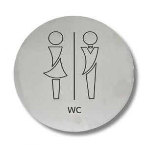 EL000-WMC Plaque en acier inoxydable SALLE DE BAINS HOMME/FEMME Collection Élégance