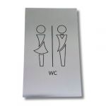 EL000-WMR Placa de acero inoxidable BAÑO HOMBRE/MUJER colección Elegance