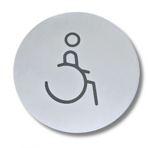 LE000-HC Placa de acero inoxidable BAÑO PARA DISCAPACITADOS Menos colección