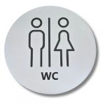 LE000-WMC Placa de acero inoxidable BAÑO HOMBRE/MUJER Colección Less