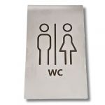 LE000-WMR Plaque inox SALLE DE BAIN HOMME/FEMME Moins de collection