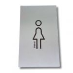 LE000-WR Placa de acero inoxidable BAÑO DE MUJER Colección Less