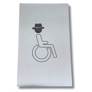 RE000-HR Placa de acero inoxidable BAÑO PARA DISCAPACITADOS colección Retrò