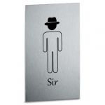 RE000-MR Placa de acero inoxidable BAÑO DE HOMBRES colección Retrò