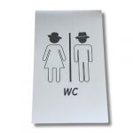 RE000-WMR Placa de acero inoxidable BAÑO HOMBRE/MUJER Colección retro