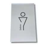 TE000-MR Placa de acero inoxidable BAÑO DE HOMBRES Colección Tech