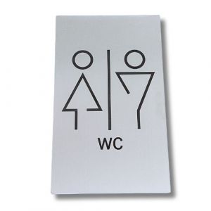 TE000-WMR Placa de acero inoxidable BAÑO HOMBRE/MUJER Colección Tech