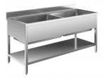 EUG1287-18 Lavaollas ECO con patas 180x70x85h cm 2 tanques - estante inferior