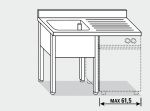 EUG1317-12 fregadero para lavadora con patas ECO cm 120x70x85h 1v sg derecha