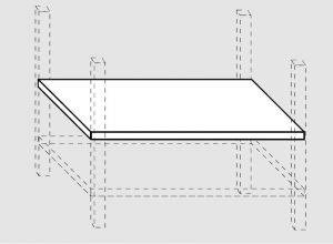 Ripiano intermedio tavoli su gambe eur cm 70x80