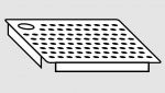 EU91101-04 Falso fondo de acero inoxidable perforado a la derecha 50x40 cm para depósitos