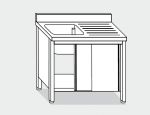 EU01601-10 lavatoio armadio ECO cm 100x60x85h  1 vasca e sg dx - porte scorrevoli