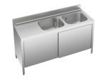 EU01612-18 Armario lavabo ECO cm 180x60x85h 2 lavabos y lado izquierdo - puertas correderas