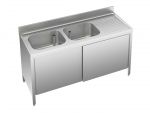 EU01711-14 Armario lavabo ECO cm 140x70x85h 2 lavabos y lado derecho - puertas correderas