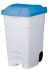 T102045 Mobile plastic pedal bin White Blue 70 liters (multiple 3 pcs)