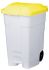 T102046 Mobile plastic pedal bin White Yellow 70 liters (Pack of 3 pieces)