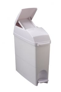 T104081 Recolector sanitario plástico blanco 18 litros.