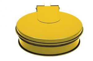 T601016 Soporte para bolsas de basura con tapa de acero Amarillo