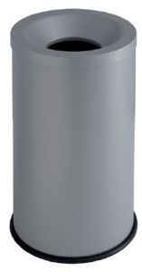 T770012 Corbeille à papier ignifuge en métal gris 50 litres