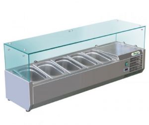 G-RI14038V - Vitrine ingrédients pizzeria 140x38 cm, Cap.