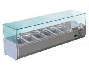 G-RI15038V - Pizzeria Ingredients Display Case 150x38 cm, Capacity 5 GN1/3 + 1 GN1/2