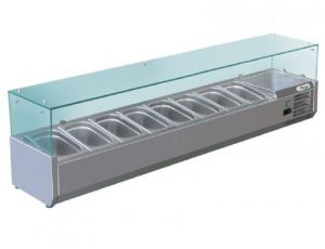 G-RI18038V - Pizzeria Ingredients Display Cabinet 180 cm, Capacity 8 GN 1/3 Trays