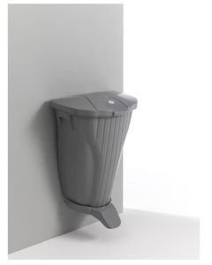 00005840EE Wall-Up 50 L grey pedal bin with grey lid and pedal