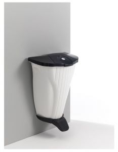 00005840WT Wall-Up 50 L white pedal bin with lid and anthracite pedal