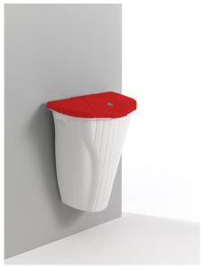 00005846WR Wall-Up 50 L bianco con coperchio rosso